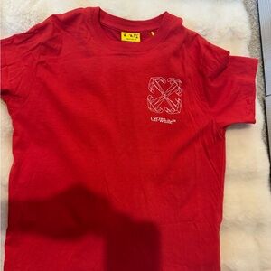 Off-White Kids Red Short Sleeve Tee